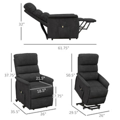 Power Lift Chair for Seniors, Electric Lift Recliner Chair with Remote Control, Side Pockets for Living Room, Black