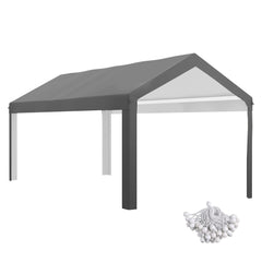 10 x 20ft Carport Roof, UV Resistant Canopy Replacement, Fits 84C-378V00 and 84C-206 Series, Dark Gray