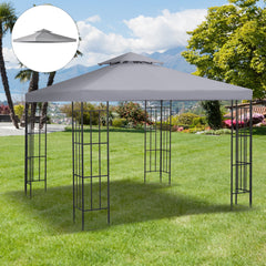 Gazebo Replacement Canopy for Model 01 -0153, 2-Tier Top Cover for 9.8' x 9.8' Gazebo, Gray (TOP ONLY)