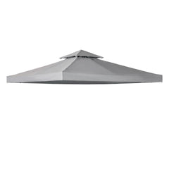 Gazebo Replacement Canopy for Model 01 -0153, 2-Tier Top Cover for 9.8' x 9.8' Gazebo, Gray (TOP ONLY)