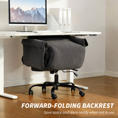 High Back Office Chair, Reclining Desk Chair with Footrest, High Resilience Foam, Rolling Wheels, Dark Gray