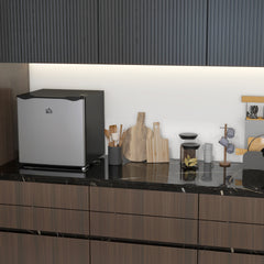 1.1 Cu.Ft Countertop Mini Freezer, Compact Upright Freezer with Removable Shelves, Silver