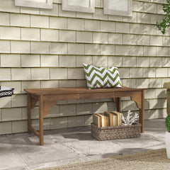 Slatted Wooden Garden Bench, Curved Seat Front Porch Bench, Teak