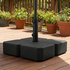 Patio Umbrella Base with Wheels Outdoor Umbrella Stand Holder for 1.5"/1.9" Poles Black