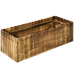 40" x 16" x 12" Raised Planter Box Garden Scalloped Edge Wooden