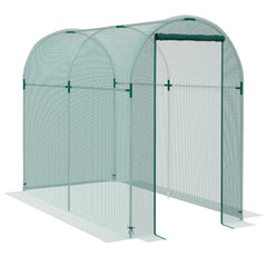 Galvanized Steel Crop Cage, Plant Protection Tent with Zippered Door, 4' x 8', Green