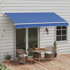 12' x 10' Manual Retractable Awning Outdoor Sunshade Shelter with Adjustable & Versatile Design