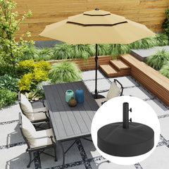Patio Umbrella Base Holder, Heavy Duty Outdoor Umbrella Stand Base, Filled Up to 66lbs with Stand or 55lbs with Water for Garden, Poolside, Black