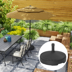 Round Patio Umbrella Base Holder, Heavy Duty Outdoor Umbrella Stand Base, Filled Up to 62lbs with Sand or 51lbs with Water for Garden, Poolside, Black