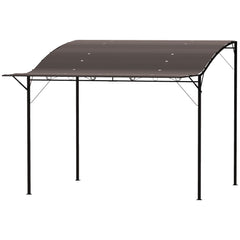 10' x 8' Outdoor Pergola and Patio Gazebo for Garden, Camper, Deck, Doors and Windows, Brown