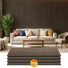 47" x 24" Wood Panels for Wall, 4 Pack Acoustic Panels, Sound Absorbing Slat Wall for Wall Decor, Home, Walnut