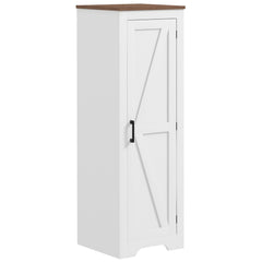 Farmhouse Accent Cabinet with Adjustable Shelf Barn Door Storage Cabinet for Living Room Floor Pantry Cabinet, White