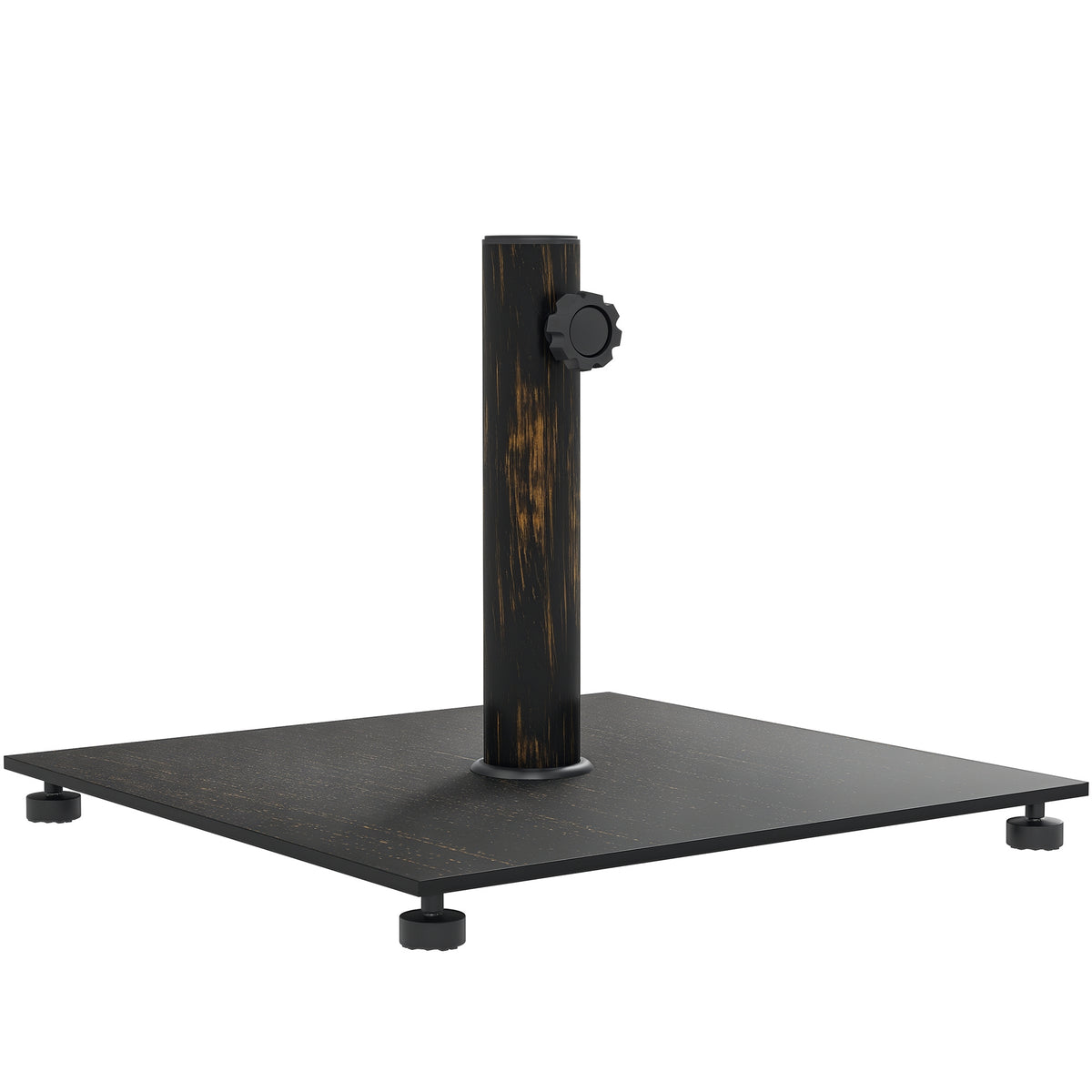 Square Patio Umbrella Base, 29 lbs Metal Umbrella Stand Base with Adjustable Foot Pads, Heavy Duty Patio Umbrella Holder for 1.5"/1.9" Umbrella Poles for Outdoor, Lawn, Poolside, Bronze