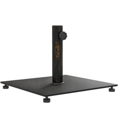Square Patio Umbrella Base, 29 lbs Metal Umbrella Stand Base with Adjustable Foot Pads, Heavy Duty Patio Umbrella Holder for 1.5"/1.9" Umbrella Poles for Outdoor, Lawn, Poolside, Bronze