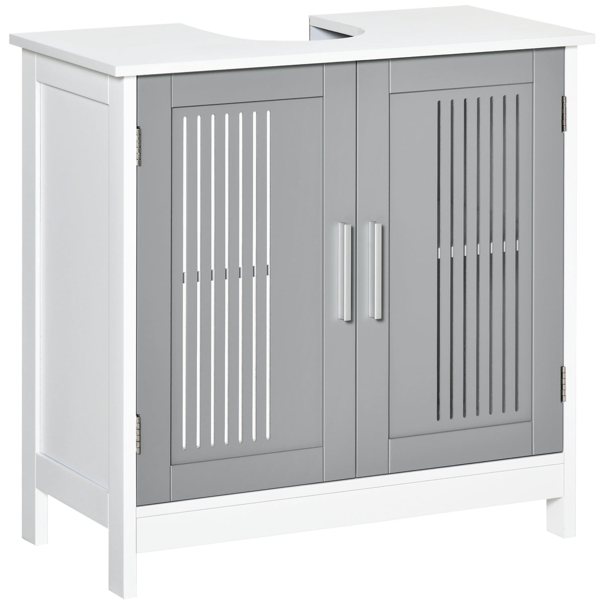 Under Sink Pedestal Storage Bathroom Cabinet, Grey White
