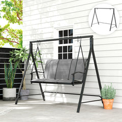 Metal Porch Swing Stand, Heavy Duty Swing Frame, Hanging Chair Stand Only, 528 LBS Weight Capacity, for Backyard, Patio, Lawn, Playground, Black
