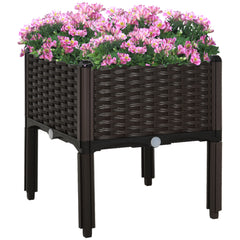 1 Piece Raised Garden Bed with Legs, Planter Box Raised Bed to Grow Flowers, Herbs & Vegetables, Brown