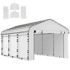 Carport Replacement Sidewall Panel for 12' x 20' Carports, UPF50+ Waterproof Replacement Side Wall Cover, White