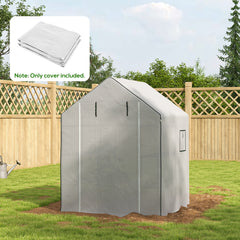01-0472 Replacement Cover, 55" x 56.25" x 74.75" Walk-in Greenhouse Cover Reinforced Anti-Tear PE Hot House Cover, White