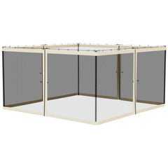 Replacement Mesh Sidewall Netting for 13' x 13' Gazebos and Canopy Tents with Zippers, (Sidewall Only) Cream