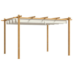 10' x 13' Retractable Pergola Canopy, Aluminum Pergola Sun Shade Shelter for Garden, Patio, Backyard, Deck, Cream