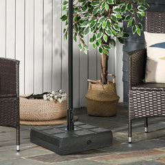 Umbrella Stand for 1.5", or 1.9" Umbrella Poles, Fillable Umbrella Base, Black