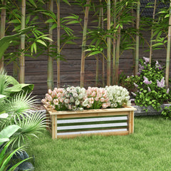 Raised Garden Bed, Planter Box, Metal and Wood Combined, for Growing Flowers, Herbs and Vegetables