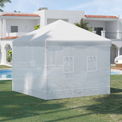Canopy Screen Walls, Replacement Netting with 6 Service Windows and 1 Door, for 10' x 10' Canopy Tent, White