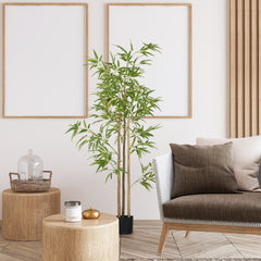 6ft Artificial Tree, Indoor Fake Bamboo with Pot, for Home Office Living Room Decor