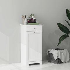 Laundry Hamper Cabinet, Laundry Cabinet with Tilt Out Laundry Basket and Drawer, White