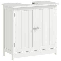 24" Under Sink Storage Cabinet with 2 Doors and Shelves, Pedestal Sink Bathroom Vanity Furniture, White