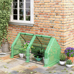 Portable Mini Greenhouse, Outdoor Garden with Large Zipper Doors and Water/UV PE Cover, 6' x 3' x 3', Green