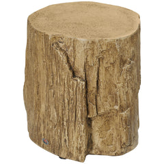 17" Tall Tree Stump End Table, Concrete Sofa Side Table for Indoor and Outdoor Use, Garden Stool