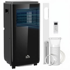 10,000 BTU Moible Air Conditioner 440 Sq. Ft., Dehumidifier Fan Auto Sleep with 24H Timer On/Off, Window Kit, Black