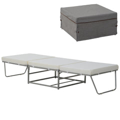 Convertible Ottoman, Guest Sleeper Bed, Gray