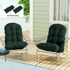 Outdoor Adirondack Chair Cushions Set of 2, Tufted High Back Patio Chair Cushions, Dark Green