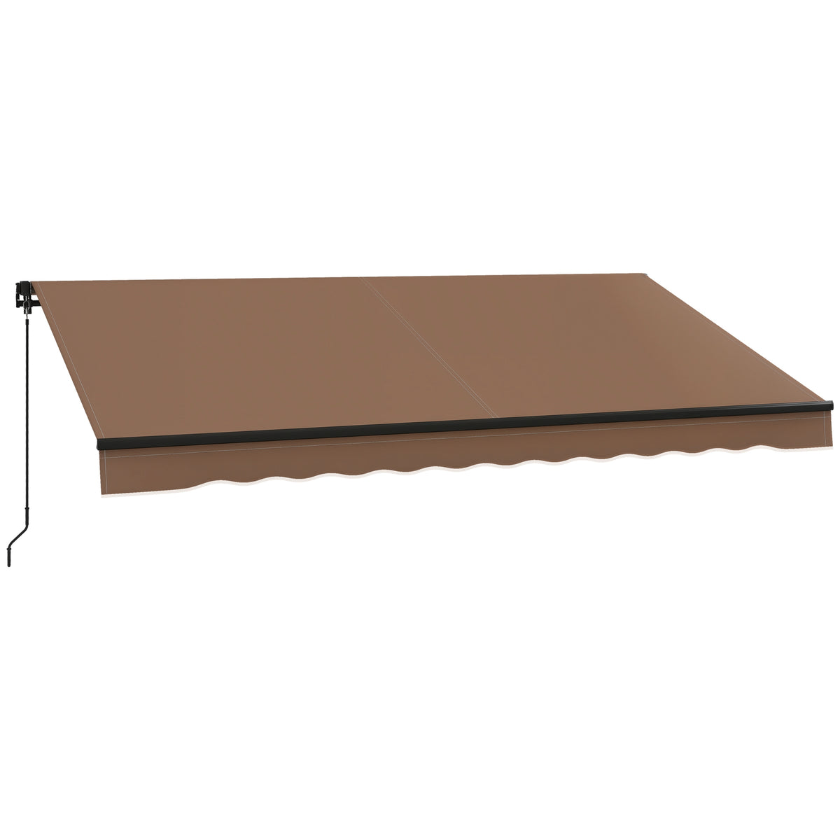 12' x 10' Retractable Awning, 280gsm UV Resistant Sunshade Shelter for Deck, Balcony, Yard, Coffee
