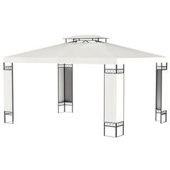 13' x 10' Patio Gazebo Outdoor Canopy Shelter w/ Double Vented Roof, Cream White