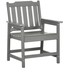 All-Weather Patio Chair, HDPE Patio Dining Chair, Heavy Duty Wood-Like Outdoor Furniture for Garden, Backyard, Deck, Porch, Lawn, Gray