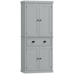 72.5" Kitchen Cabinet, Pantry Storage Cabinet with Doors and Shelves, Freestanding Food Pantry Cabinet, Gray