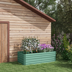 Galvanized Raised Garden Bed, Steel Outdoor Planters with Reinforced Rods, 71" x 36" x 23", Light Green