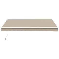 13' x 8' Retractable Awning, Patio Awnings, Sunshade Shelter w/ Manual Crank Handle, UV & Water-Resistant Fabric and Aluminum Frame for Deck, Balcony, Yard, Beige