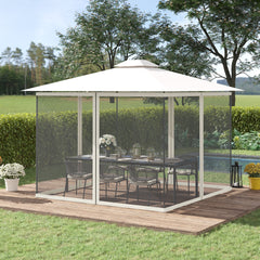 Replacement Mesh Sidewall Netting for 10' x 13' Gazebos and Canopy Tents with Zippers, (Sidewall Only) White