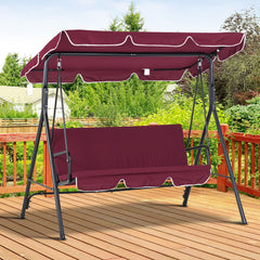 Outdoor Patio Swing Chair with Adjustable Tilt Canopy and Removable Cushion, Red