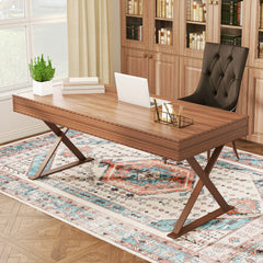 5x7 Area Rug, Vintage Machine Washable Rug, Non-Slip Floor Carpet for Living Room, Bedroom, Dining Room, Brown and Blue