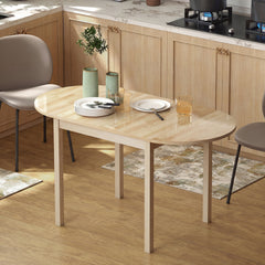 55" Wood Kitchen Table, Drop Leaf Tables for Small Spaces, Natural