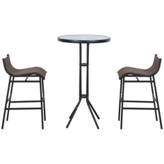 3 Piece Bar Height Outdoor Bistro Set for 2, Tan