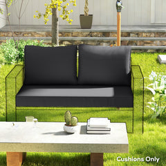 2 Seat Patio Furniture Cushions, Thick Outdoor Loveseat Cushion Set with Removable Cover, 46x26x5 in, Black
