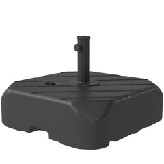 Patio Umbrella Base with Wheels, Telescopic Handle, 158 lb Sand or 99 lb Water Filled Umbrella Stand, Black