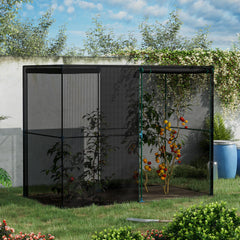 8' x 4' x 6' Crop Cage, Plant Protection Tent with Zippered Doors for Vegetable Garden, Backyard, Black